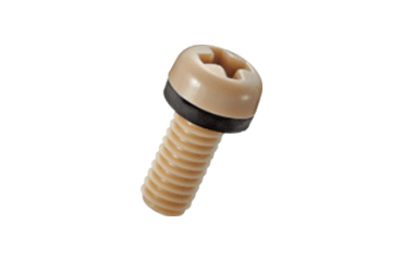 ピーク(樹脂製) ナベ頭セムス小ねじ P＝1 (NBR平座金組込/黒)(PE-0000-R)